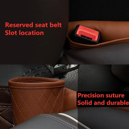 Luxe PU Leather Car Seat Gap Organizer with Drink Holder - Wnkrs