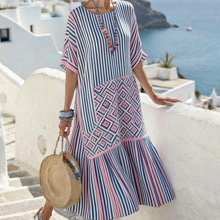 Womens Digital-Print Long Dress