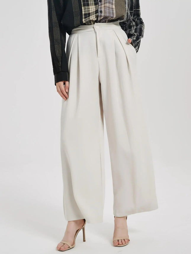 Pantalon large taille haute élégant pour femme