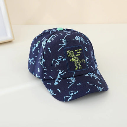 Gorra de béisbol ajustable con estampado de dinosaurios para niños