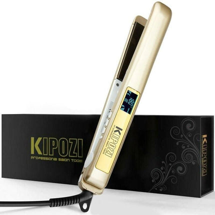 Professional Titanium Plate Flat Iron with LCD Digital Screen - Wnkrs