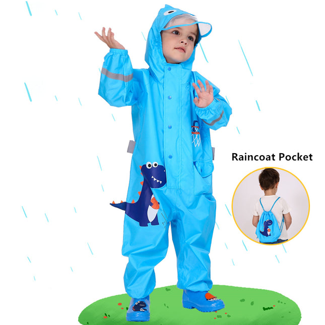 Mono impermeable para lluvia con temática de dinosaurios para niños