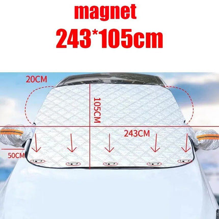 Multipurpose Magnetic Car Windshield Protector – Snow, Ice, and Sun Cover - Wnkrs