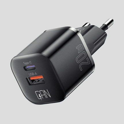 20W GaN USB-C PD Fast Charger with Dual Port QC 3.0