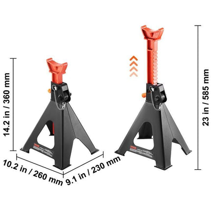 Heavy-Duty Double Locking Jack Stands 3/6 Ton Capacity - Wnkrs