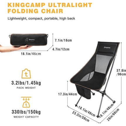 2 Pack Lightweight High Back Camping Chair - Wnkrs