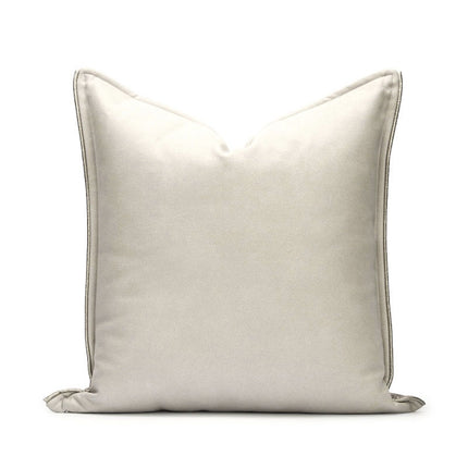 Natural Style Coffee Color Splicing Pu Leather Sofa Pillow - Wnkrs