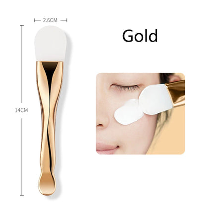 Brosse pour masque facial en silicone avec cuillère à creuser – Outil de soin de la peau à double usage