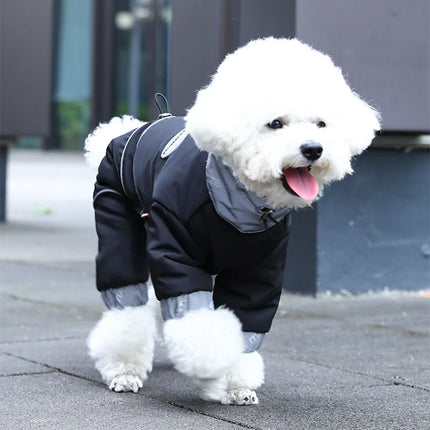 Chaqueta de invierno cálida y reflectante para perros pequeños y medianos