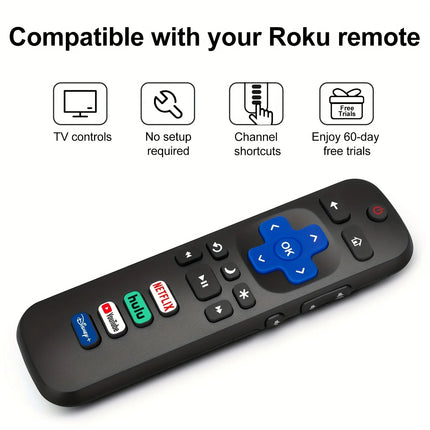 Lot de 2 télécommandes de remplacement pour Roku Smart TV