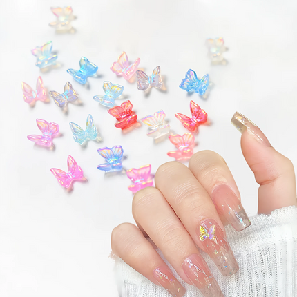 Charms pour ongles colorés en forme de papillon Aurora