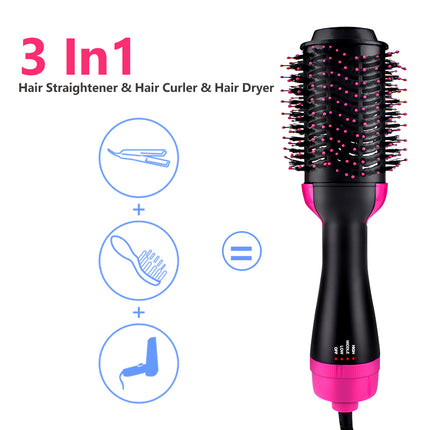 Sèche-cheveux et volumateur 3 en 1 Brosse à air chaud ronde