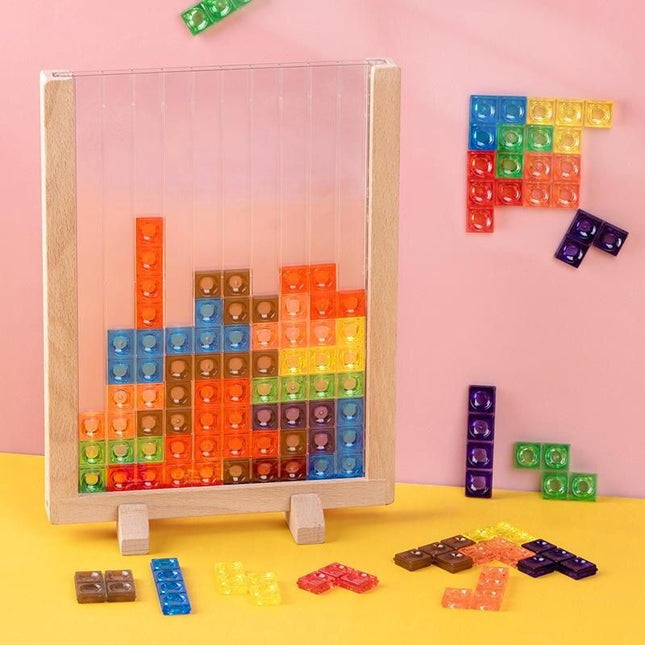 Kids' 3D Beech Wood Tetris Puzzle Blocks - Wnkrs