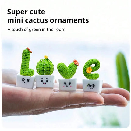 Charmantes mini figurines de cactus en résine pour projets de décoration et de bricolage