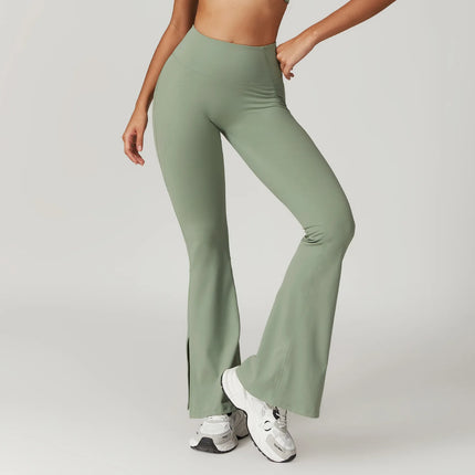 Pantalon de yoga évasé taille haute pour femme