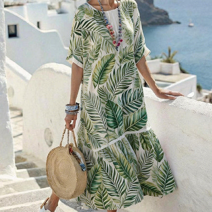 Womens Digital-Print Long Dress