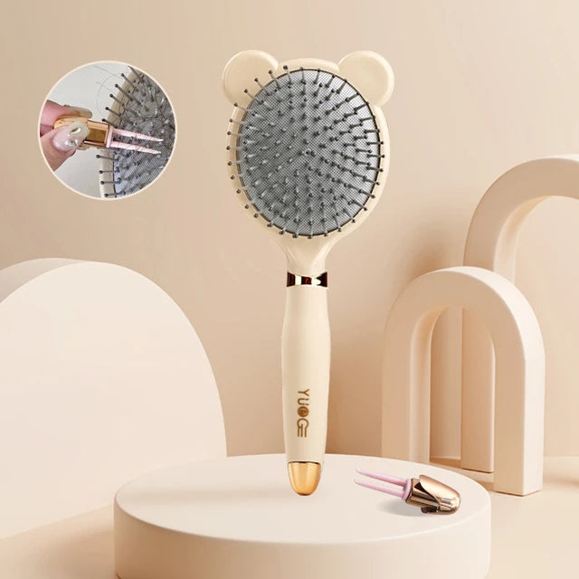 Peigne de massage du cuir chevelu portable en forme de cœur pour cheveux bouclés, design haut de gamme et antistatique