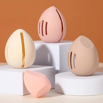 Compact Silicone Makeup Sponge Holder - Dustproof and Breathable Beauty Blender Case - Wnkrs