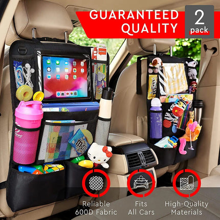 Backseat Organizer with Touchscreen Tablet Holder & Kick Mat Protector - Wnkrs