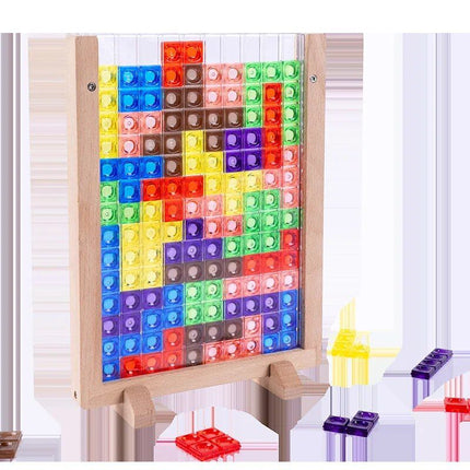 Kids' 3D Beech Wood Tetris Puzzle Blocks - Wnkrs