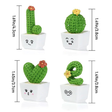 Charmantes mini figurines de cactus en résine pour projets de décoration et de bricolage