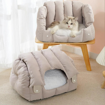 Cómoda cama cueva arqueada para gatos