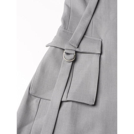 Gabardina cortavientos elegante con parches para mujer