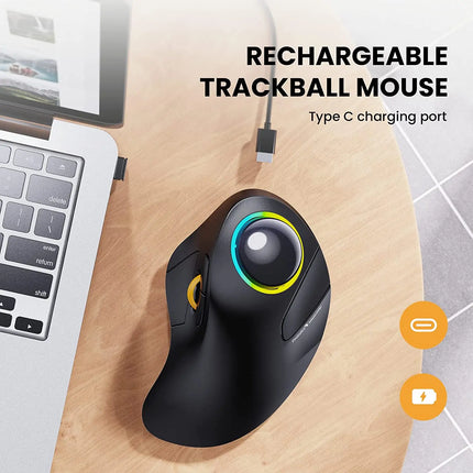 Wireless Rechargeable Index Finger Trackball Mouse