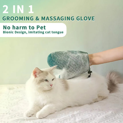 2-in-1 Pet Grooming and Fur Removal Glove