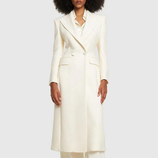 Blazer cruzado elegante de largo medio para mujer