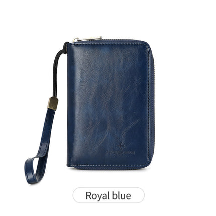 Cartera retro para pasaporte de negocios: elegante compañera de viaje de cuero sintético