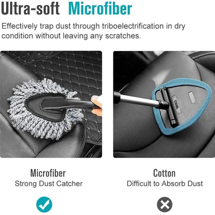 Compact Multi-Functional Car and Home Duster with Microfiber Head - Wnkrs