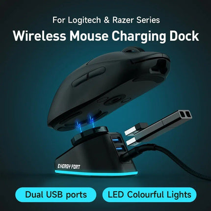 Wireless Gaming Mouse Charging Dock with RGB Indicator - Wnkrs