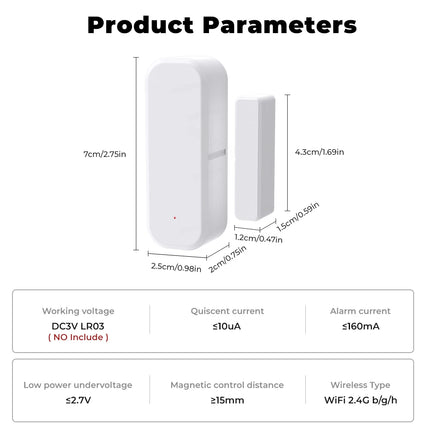 Sensor de puerta y ventana inteligente con WiFi