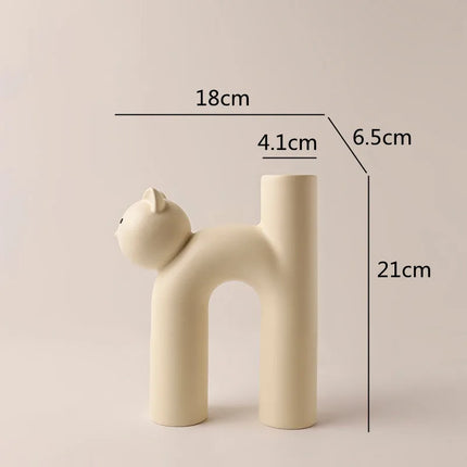 Vase tube en forme de tête de chat mignon