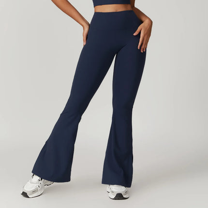 Pantalon de yoga évasé taille haute pour femme