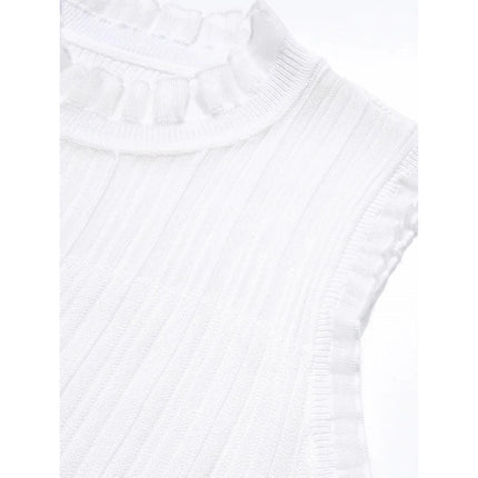 Elegant Lace Mullet Stand-up Collar Tank Top