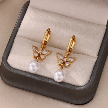 Boucles d'oreilles pendantes en or pour femmes