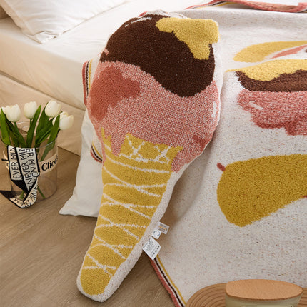 Coussin décoratif à motif de glace kawaii