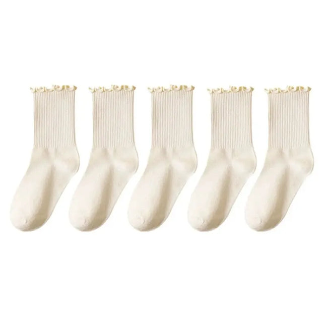 Lot de 5 paires de chaussettes à volants pour femme