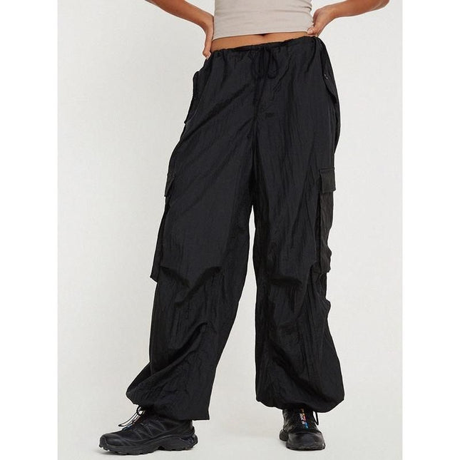 Pantalon cargo taille haute style safari