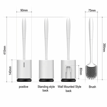 Ensemble de brosses de toilette en TPR avec support pour le nettoyage de la salle de bain