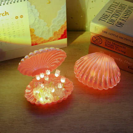 Lampe de nuit Tulipe en coquillage