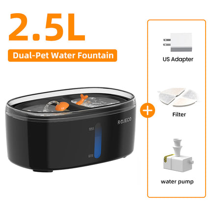 Fuente de agua automática para mascotas con cuenco doble