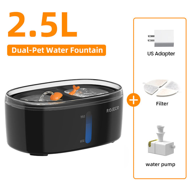 Fuente de agua automática para mascotas con cuenco doble