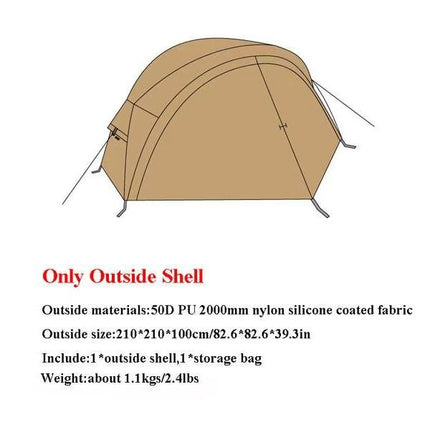 Lightweight Single Person Outdoor Camping Bed Tent with Mosquito Net and Aluminum Poles - Wnkrs