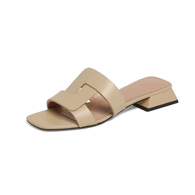 Sandales d'été en cuir à talons vintage