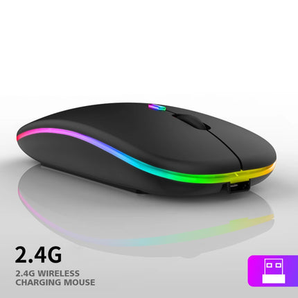 Souris sans fil Bluetooth rechargeable avec rétroéclairage lumineux