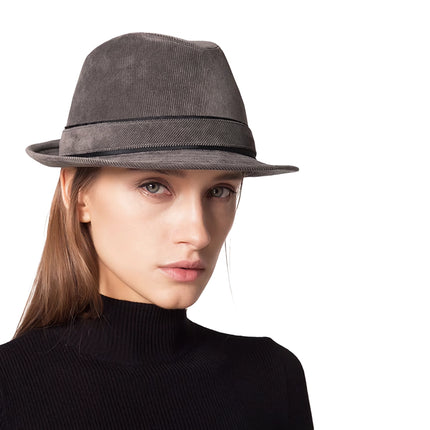 Chapeau Fedora en denim à large bord