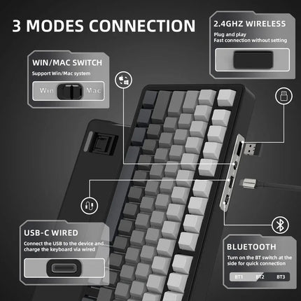 Clavier mécanique Bluetooth avec écran TFT et effets RVB